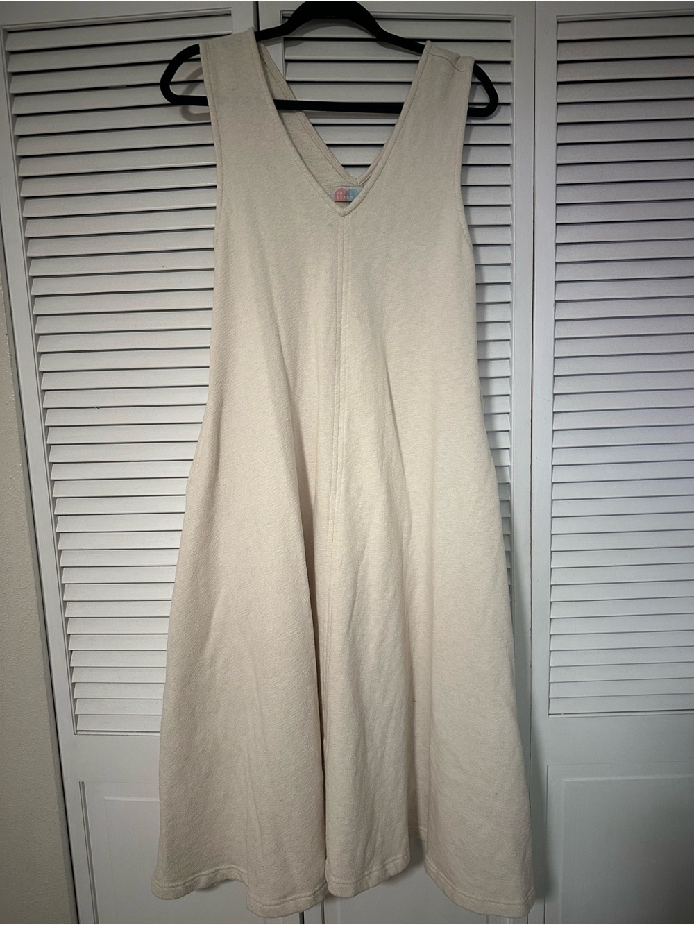 Free People Beach: Cream V-Neck Sleeveless Women’s Dress